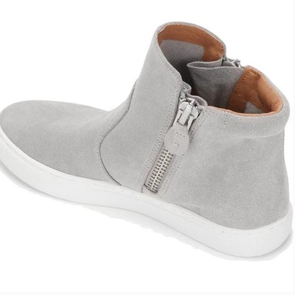 Gentle Souls Kenneth Cole Sneakers Gray Zip High Top Suede Carter Deconst Shoe 9 - Picture 2 of 3